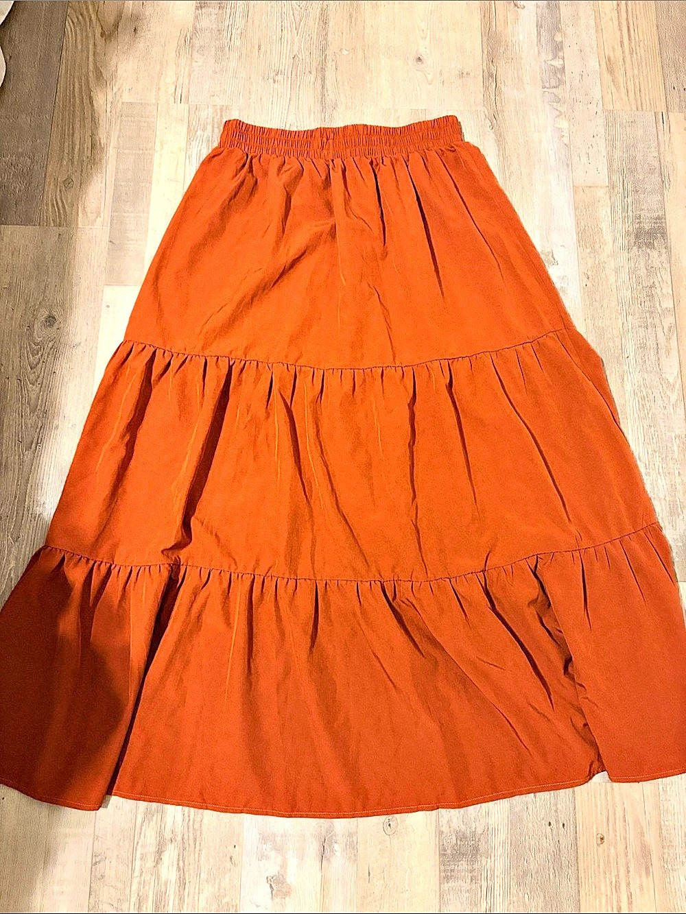 Husky Ar Tiered Maxi Skirt in Orange Like New